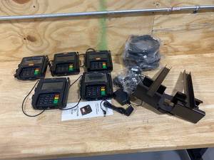 lot 83 image: INGENICO Lot of 5- Ingenico ISC250 Payment Terminals with Accessories