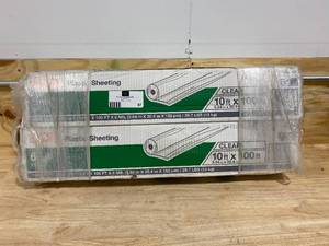 lot 97 image: HDX Lot of 2-  10 ft. x 100 ft. Clear 6 mil. Plastic Sheeting