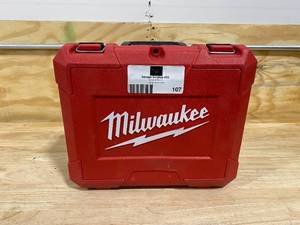 lot 107 image: MILWAUKEE M18 18-Volt Lithium-Ion Brushless Cordless 14 in. Impact Driver Kit with Two 2.0 Ah Batteries, Charger and Hard Case