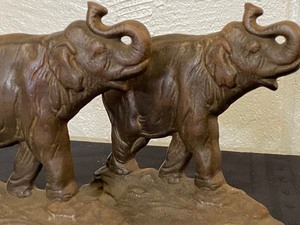 Cast Iron Vintage Decorative Elephant Bookends