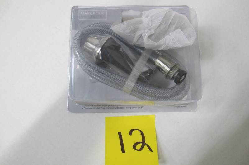 lot 12 image: Oakbrook Spray Assembly 50  Brushed Nickel,Plastic Two Handle Clear