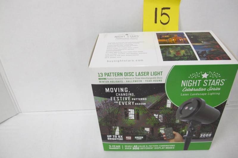 lot 15 image: Night Stars Celebration Series 13 Pattern Lasers with Remote