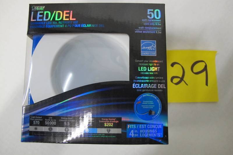 lot 29 image: Feit ledr4850can 50-watt Replacement 4-Inch Dimmable Retrofit Kit, Daylight