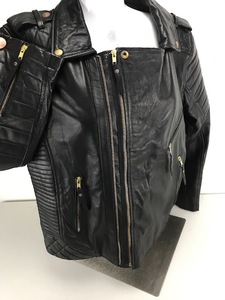 Womens Real Leather Motorcycle Style Jacket (Size XL)