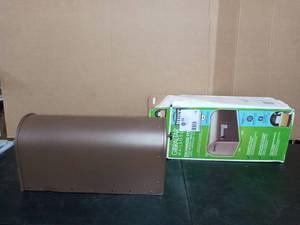 lot 18 image: Edwards Large, Steel, Post Mount Mailbox, Venetian Bronze by Gibraltar Mailboxes- open box never used