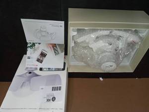 lot 44 image: White Smart Motion Activated Outdoor Integrated LED Camera Floodlight by Maximus- never used