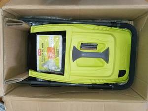 lot 51 image: 16 in. 13 Amp Corded Electric Walk Behind Push Mower by RYOBI- open box never used