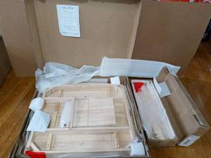 lot 53 image: Unfinished Shaker Leg Dining Table by International Concepts- open box never used
