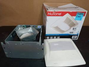 lot 60 image: QT Series Quiet 130 CFM Ceiling Bathroom Exhaust Fan with Light and Night Light, ENERGY STAR by Broan-NuTone- open box never used