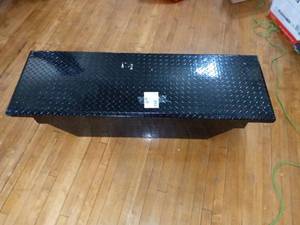 lot 77 image: UWS 60 in. Gloss Black Aluminum Angled Crossover Box with Low Profile (Heavy Packaging)- not used
