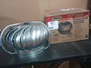 lot 78 image: 12 in. Galvanized Externally Braced Replacement Turbine Head by Master Flow- open box never used