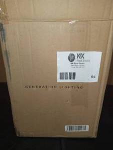 lot 94 image: Sauganash 1-Light Black 12.25 in. Wall Lantern Sconce by Sea Gull Lighting - open box never used