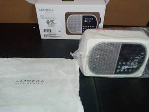 lot 95 image: LEMEGA M2 7W Portable Internet FM Digital Radio with Wi-Fi, Bluetooth, USB, Aux & TFT Colour Display White Satin- open box never used
