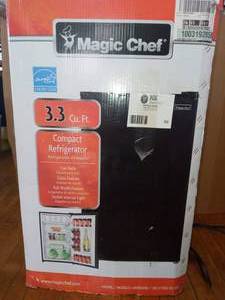 lot 96 image: Magic Chef- 3.3 cu. ft. Mini Fridge in Black- open box never used