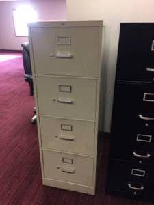 lot 14 image: LOT OF 3 HON 4 DRAWER FILING CABINETS
