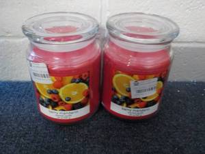 lot 21 image: 2 Berry Mandarin Scented Candles...