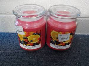 lot 22 image: 2 Berry Mandarin Scented Candles...
