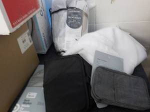 lot 59 image: Blackout Drape, 1 pr White Curtains...