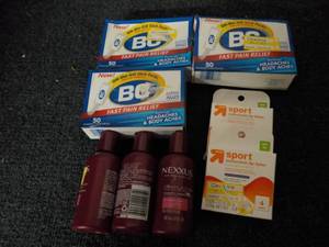 lot 107 image: BG Pain Relief, Nexxus and Lip Balm...