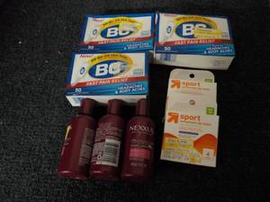 lot 108 image: BG Pain Relief, Nexxus and Lip Balm...