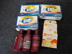 lot 109 image: BG Pain Relief, Nexxus and Lip Balm...
