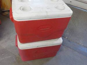 lot 168 image: Lot of 2 Coleman Coolers...