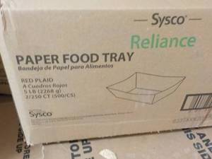 lot 265 image: 1 Case Sysco Reliance Paper Food Tr...