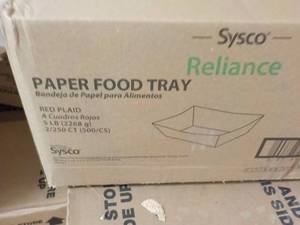 lot 267 image: 1 Case Sysco Reliance Paper Food Tr...