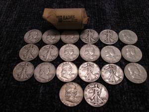 Roll of older half dollars...