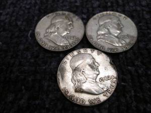 Half Dollars, 1962D, 1957D, 1957D...