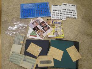 Assorted coin collecting items and ...