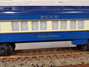 lot 48 image: Lionel Blue Comet Westphal Passenger Car 6-9539