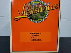 lot 87 image: Lionel Train Set Accessory Pharmacy Fully Assembled 6-34128