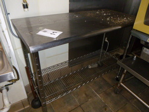 Stainless Steel Table with Wire Shelf