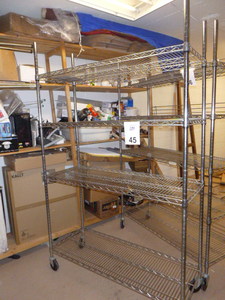 4 Tier Wire Shelving on Casters