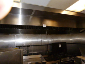 Stainless Steel Hood with Exhaust, Make-Up Air Unit and Ansol System