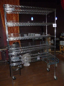 4 Tier Wire Shelving on Casters