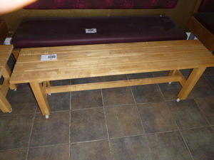 Wood Bench on Casters