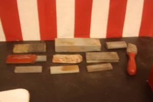 reloading die and sharpening stones