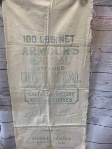 lot 86 image: Vintage Armour Bone Meal Flour Sack