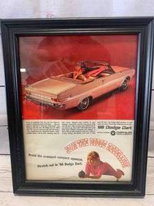 lot 89 image: Framed 1966 Dodge Dart Ad 12 x 15