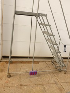 6 Cotterman rolling ladder. Used condition. Has minor dings & scrapes but is a working unit. As shown. THIS ITEM HAS A RESERVE.