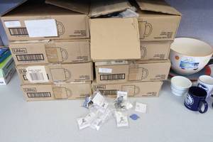 lot 5 image: St. Jude Mugs, Pins, Awards