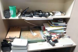 lot 29 image: Desk Full of Office Supplies