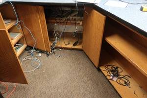 lot 78 image: Wooden DeskCounter and All Contents