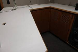 lot 100 image: Wooden DeskCounter and All Contents