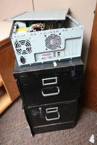 lot 109 image: File Cabinet and Parts Computer
