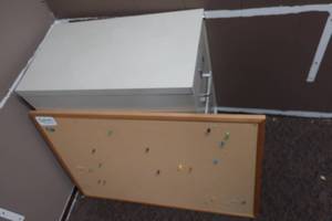 lot 118 image: File Cabinet and Cork Board