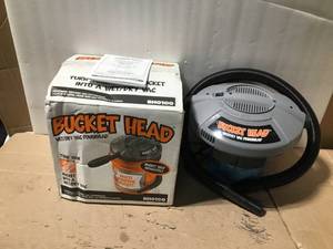 lot 3 image: 5 Gal. 1.75-Peak HP WetDry Shop Vacuum Powerhead with Filter Bag and Hose (compatible with 5 Gal. Homer Bucket) by Bucket Head in good condition