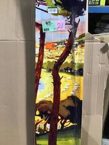 lot 21 image: 6 ft. Printed 3-Panel Room Divider by Oriental Furniture in good condition